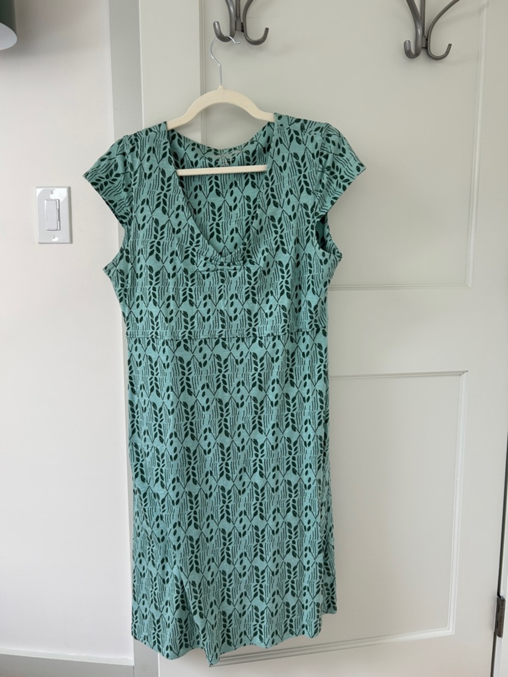 Toad&Co Green Patterned Midi Dress